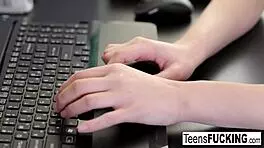 Pretty teen ariadna enjoys anal at office