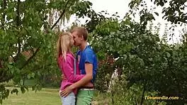 horny skinny blonde teen feeling intense desire in scene