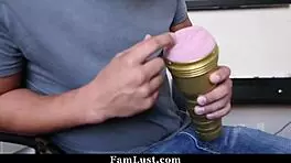 stepbro gets caught using fleshlight on his petite stepsis in pov scene