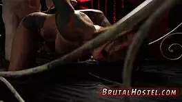 young tourist felicity gets fucked by huge dildo in bondage hd