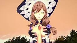 Genshin Lisa Gets BLOWJOB And TITJOB Cumshot