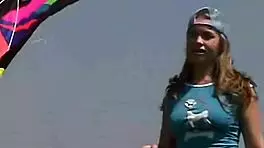 Teen rubbing her clit outdoors and sucking a popsicle - little 18+ april masturbates her pussy.