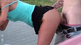 public gangbang with cute blonde teen 😍
