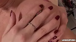 i lick european teen's big tits in lesbian glamour