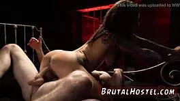 I fucks the man slave and punishes the blonde teen in the garage with bdsm