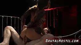 I fucks the man slave and punishes the blonde teen in the garage with bdsm