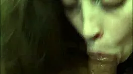 gorgeous natural big tit amateur givin an amazin bj and startin to swallow cum