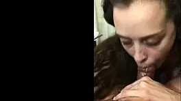 gorgeous natural big tit amateur givin an amazin bj and startin to swallow cum