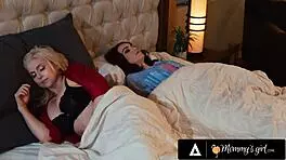 stacked milf christie stevens catches stepdaughter masturbating in bed