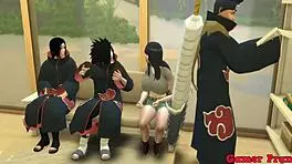 Itachi Pounds Hinata Hard in Ass, Fills Her with Cum