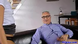 glamcore teen 18+ rides grandpa’s thick cock