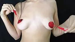 Young Brunette Plays With Natural Tits And Nipples.