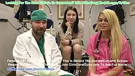 Busty Asian Mina Moon endures humiliating gyno exam for university entry