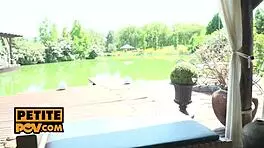 pov - cute petite 18+ sasha sparrow is a secret resort slut