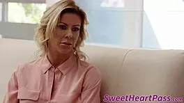 does the busty lesbian milf tongue the young pussy harder?