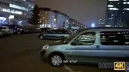 Adorable teen debtor sucks big cock then gets fucked for debt