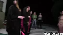 Damn! Lesbian trio devours dripping pussy in outdoor frenzy!