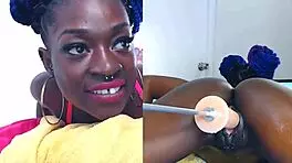 ebony cam girl squirts solo with toys