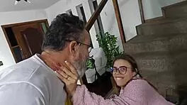 Alice Chilena and Samantha Munhoz engage in wild homemade fun with Binho Ted, featuring bareback and wet pussies.