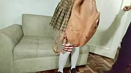 Mexican student fucks her teacher hard.