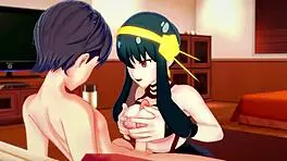 Spy X Family - Yor Sucks and Strokes Cock in Wild Hentai Mission Scene.