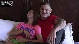 Young 18yo teen screamer struggles with massive cock in tight, wild pickup scene