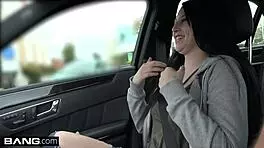 college girl kinsley anne sucks dick in a parked car