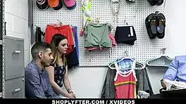 mall cop fucking and dominating hot girlfriend in front of cuckold boyfriend 😏