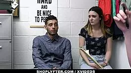 mall cop fucking and dominating hot girlfriend in front of cuckold boyfriend 😏