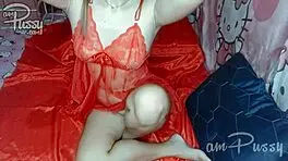 Why masturbate alone in see-through lingerie, amateur girl?