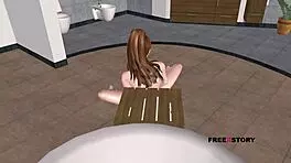 Teen 18+ Girl Masturbates with Carrot in 3D Anime