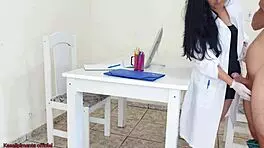 Doctor Jennyfer Strokes Cock in Exam