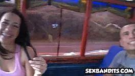 Petite latina teen gets fucked on the bus 😍