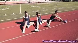 Teen lez party with fingering and oral fun