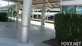 I watch Natalie Lust suck and bend over for doggystyle