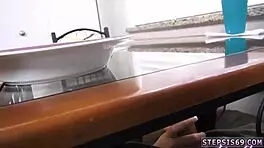 Petite Blonde Teen Striptease With Banana Sucking