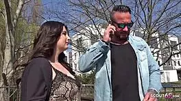 German scout picks up chubby Elisa for street casting bang