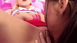 Lil Lexy explores natural connections with her lesbian friend in an intriguing moment.