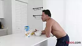 Play fighting turned into fucking my stepbro, redhead sis with big tits and ass getting hardcore blowjob.