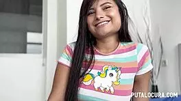 Putalocura - Exotic Colombiana Sofia Mayers Rides and Swallows!