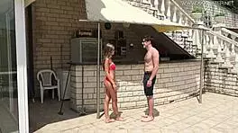 Tiffany Tatum flaunts her hot ass by the pool, making my heart race.