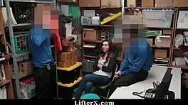 teen thief blackmailed by creepy officers at work.