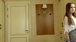 ardent teen 18+ie teases her slim honey pot to a wild climax