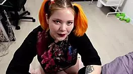 Redhead cutie gives blowjob, what do you think?