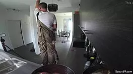 german teen 18+ gets so horny, bangs the handyman raw