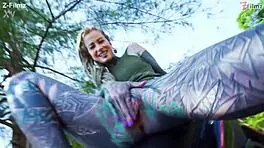 Naughty Tattoo Model Masturbates Publicly with Anal Squirt and Gape in Goth Punk Style