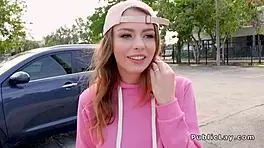 Teen, wanna earn cash? Take this huge dick outdoor for a wild ride!