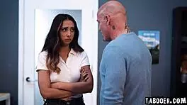 Reluctant teen Kiarra Kai faces dominant stepdad Derrick Pierce in taboo clash