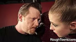 Molly Manson gives an amazing blowjob then gets banged ferociously in group action.