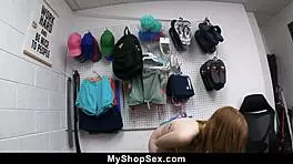 security guard questions amber stark in backroom